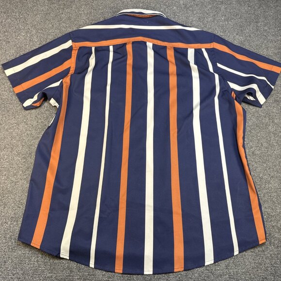 International Report 4-Way Stretch Shirt Men's XL Short Sleeve Striped Blue - Picture 7 of 9